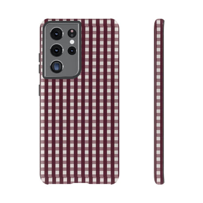 Burgundy Gingham Phone Case - SmartHomeGoodies