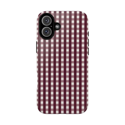 Burgundy Gingham Phone Case - SmartHomeGoodies