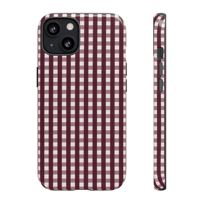 Burgundy Gingham Phone Case - SmartHomeGoodies
