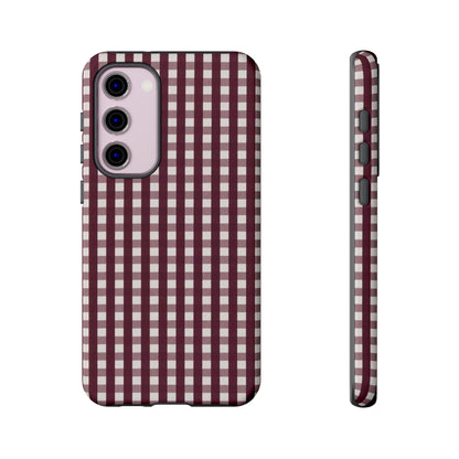 Burgundy Gingham Phone Case - SmartHomeGoodies