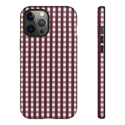 Burgundy Gingham Phone Case - SmartHomeGoodies