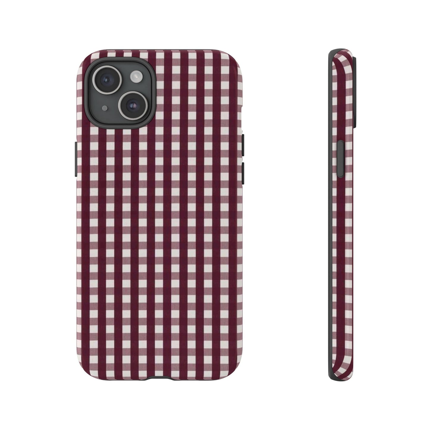 Burgundy Gingham Phone Case - SmartHomeGoodies