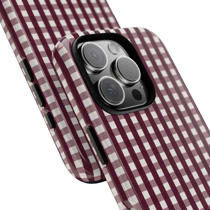 Burgundy Gingham Phone Case - SmartHomeGoodies