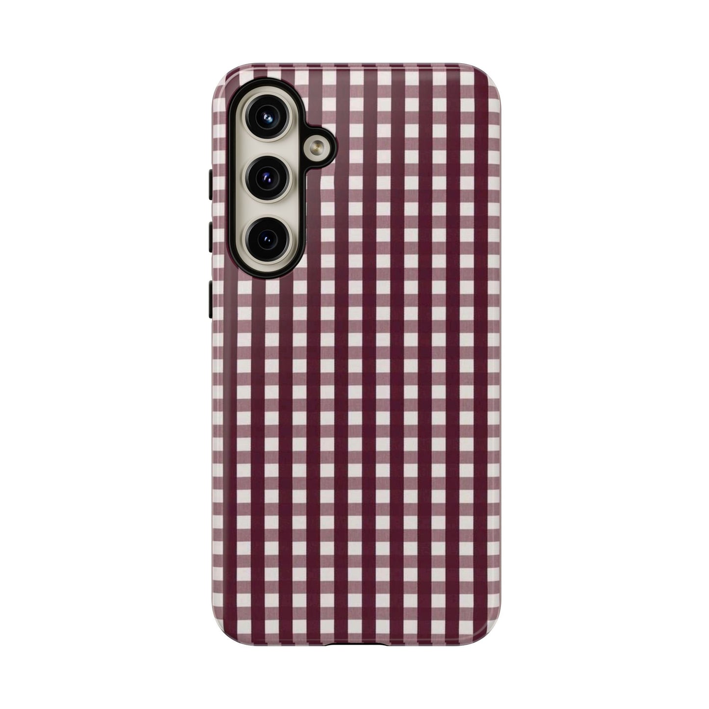 Burgundy Gingham Phone Case - SmartHomeGoodies