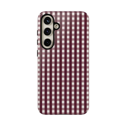 Burgundy Gingham Phone Case - SmartHomeGoodies