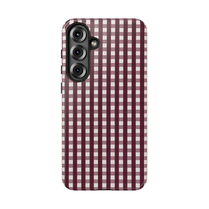 Burgundy Gingham Phone Case - SmartHomeGoodies