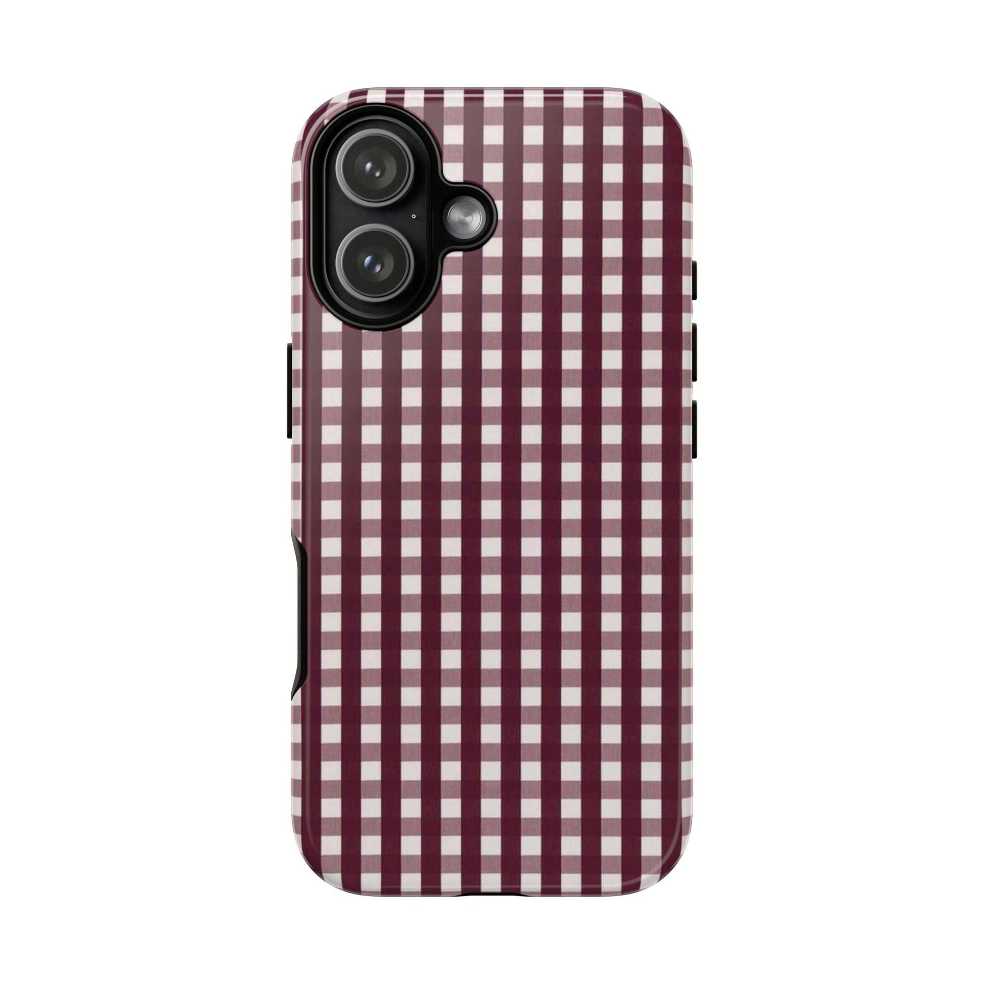 Burgundy Gingham Phone Case - SmartHomeGoodies