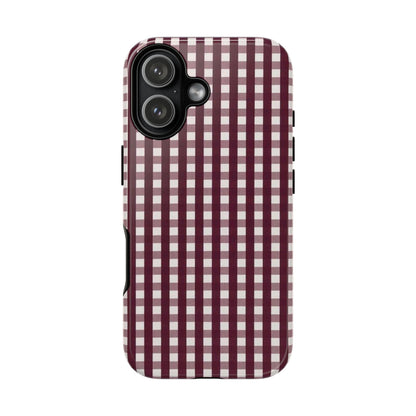 Burgundy Gingham Phone Case - SmartHomeGoodies