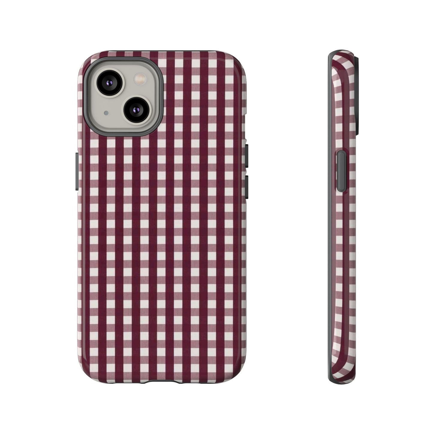 Burgundy Gingham Phone Case - SmartHomeGoodies