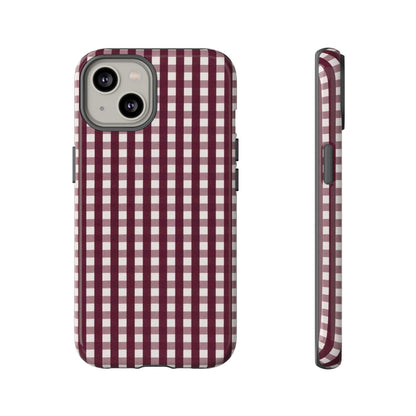 Burgundy Gingham Phone Case - SmartHomeGoodies