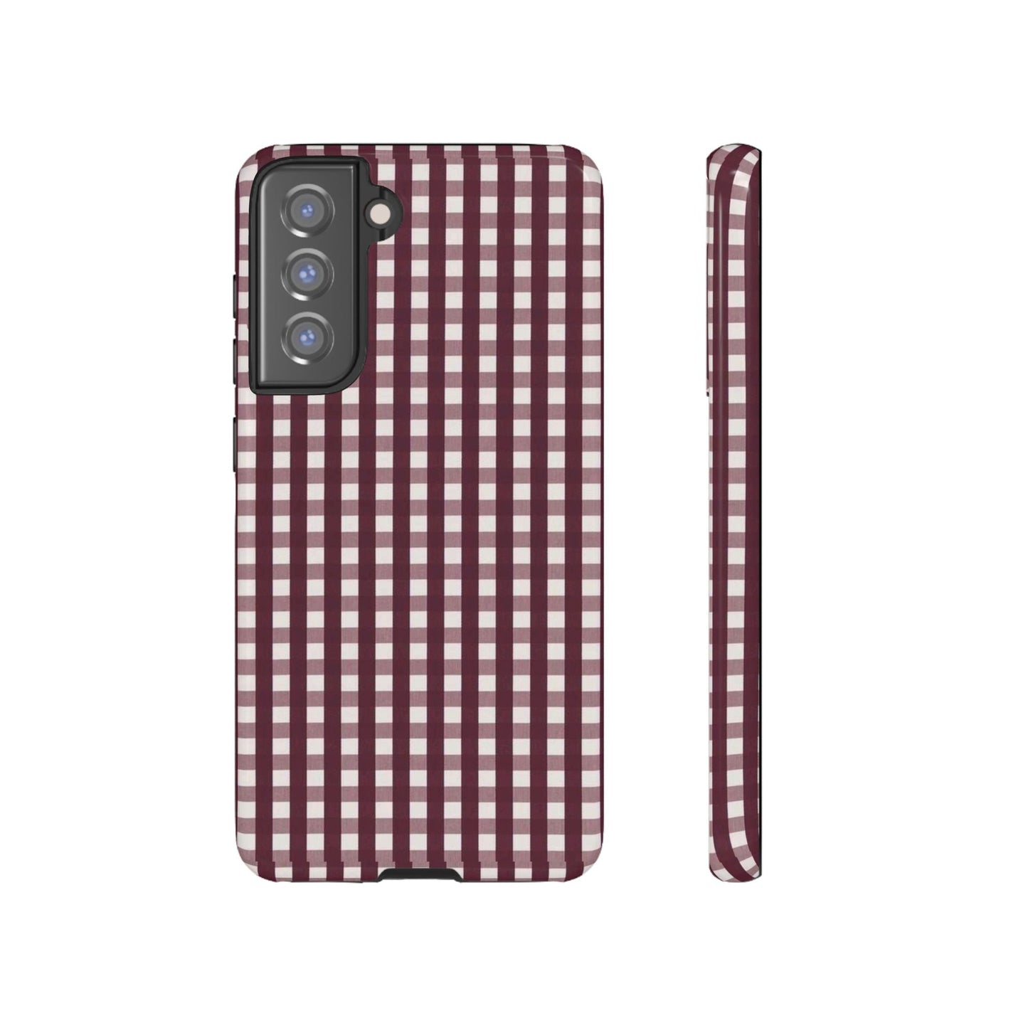 Burgundy Gingham Phone Case - SmartHomeGoodies