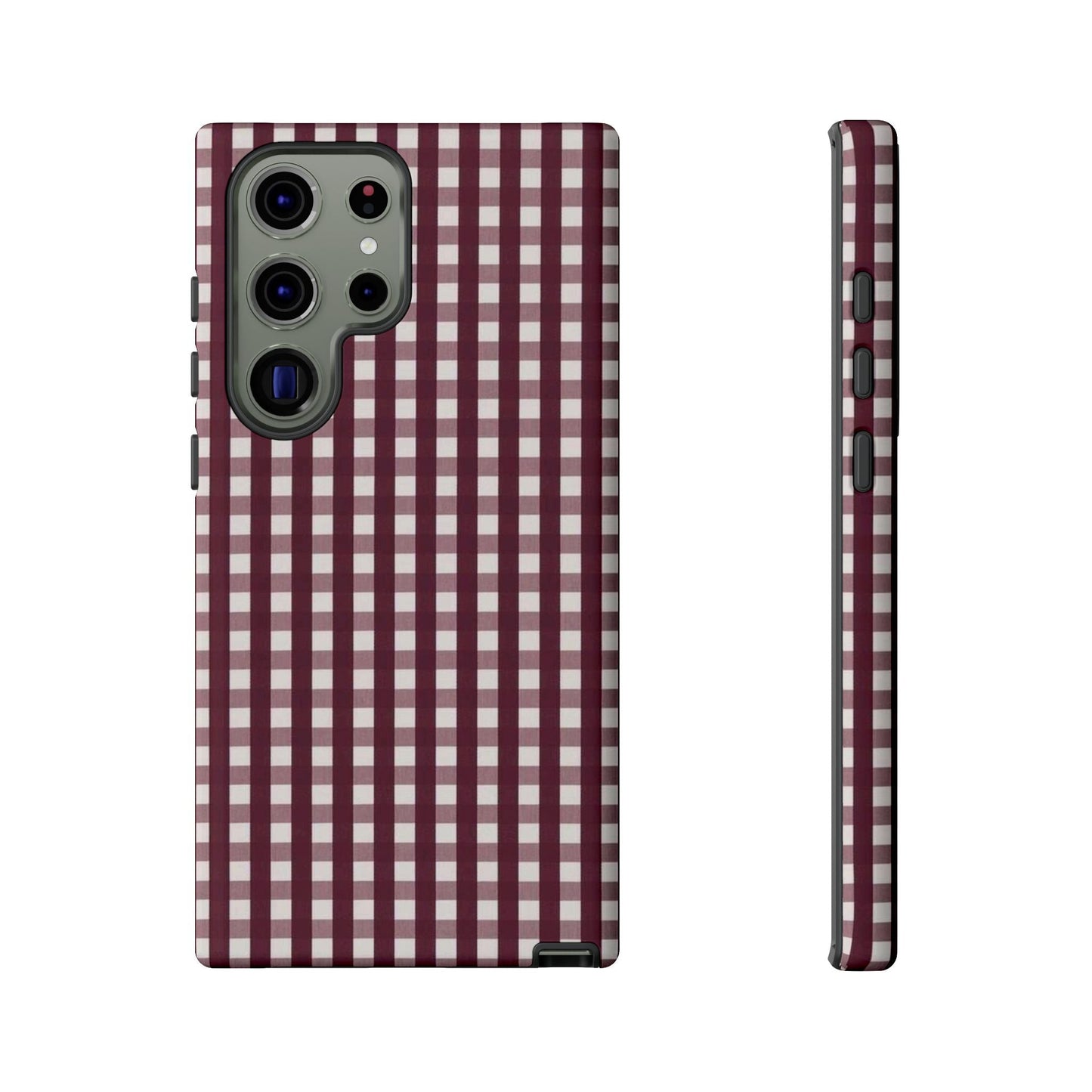 Burgundy Gingham Phone Case - SmartHomeGoodies