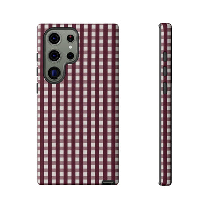 Burgundy Gingham Phone Case - SmartHomeGoodies