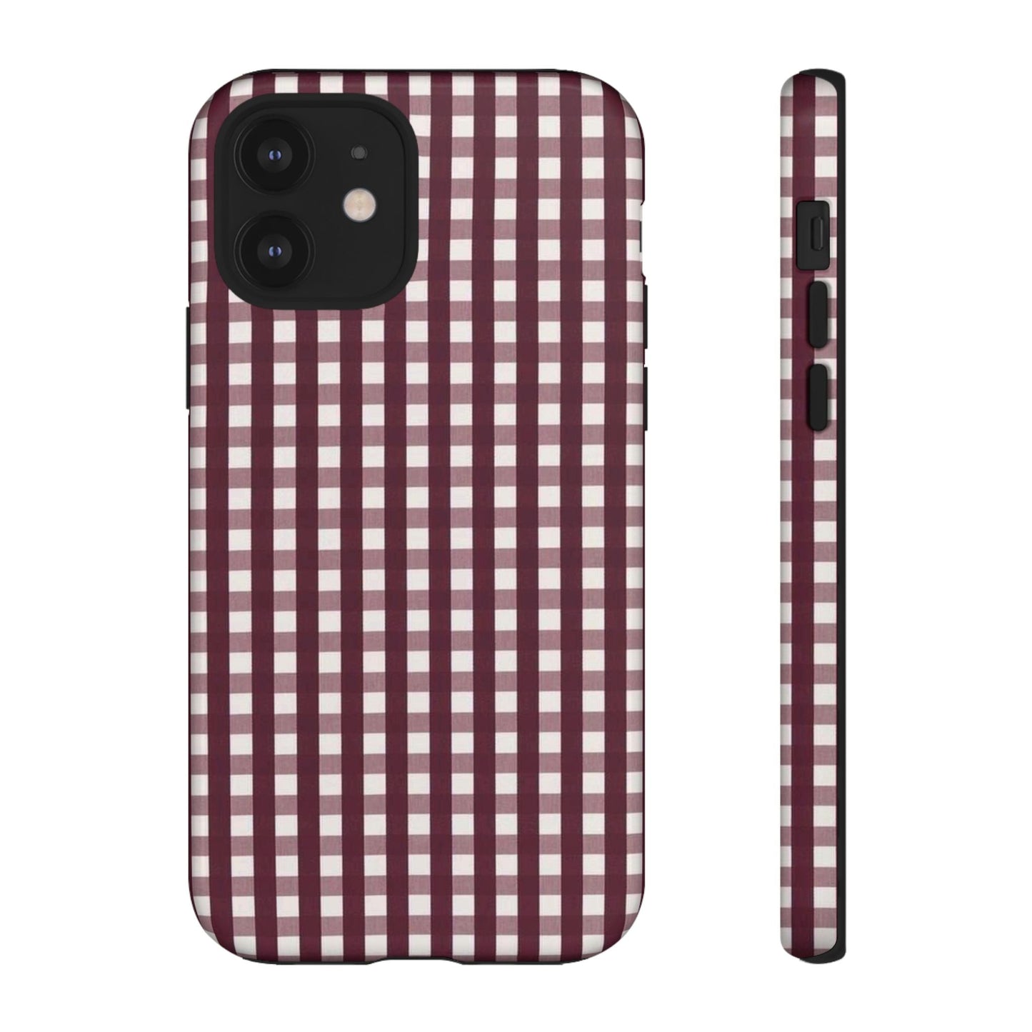 Burgundy Gingham Phone Case - SmartHomeGoodies