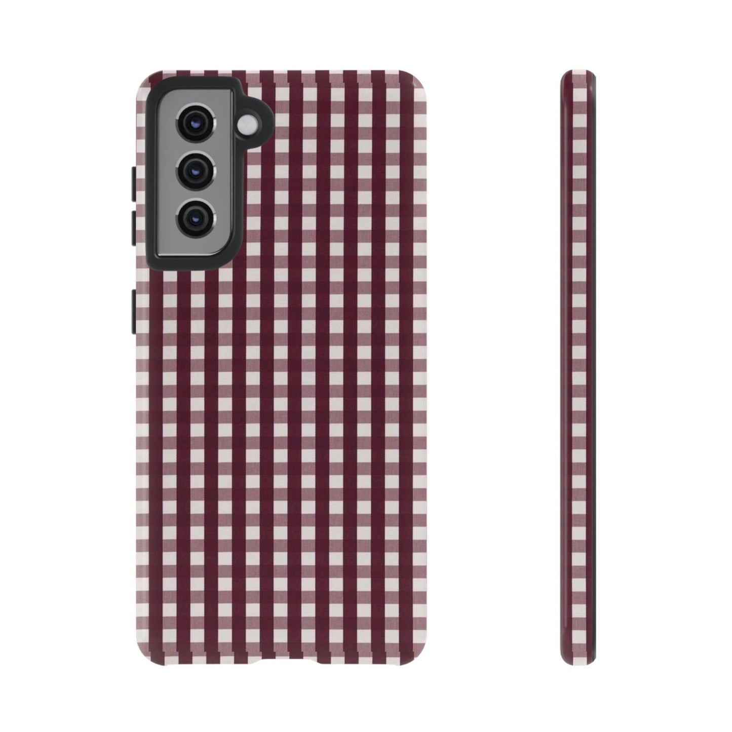 Burgundy Gingham Phone Case - SmartHomeGoodies