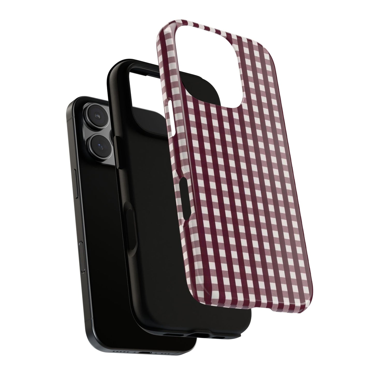 Burgundy Gingham Phone Case - SmartHomeGoodies