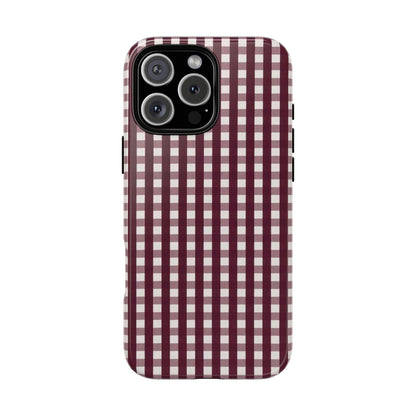 Burgundy Gingham Phone Case - SmartHomeGoodies