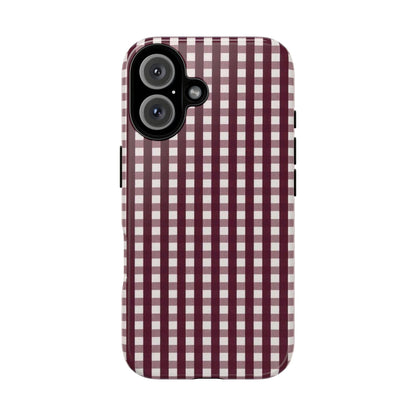 Burgundy Gingham Phone Case - SmartHomeGoodies