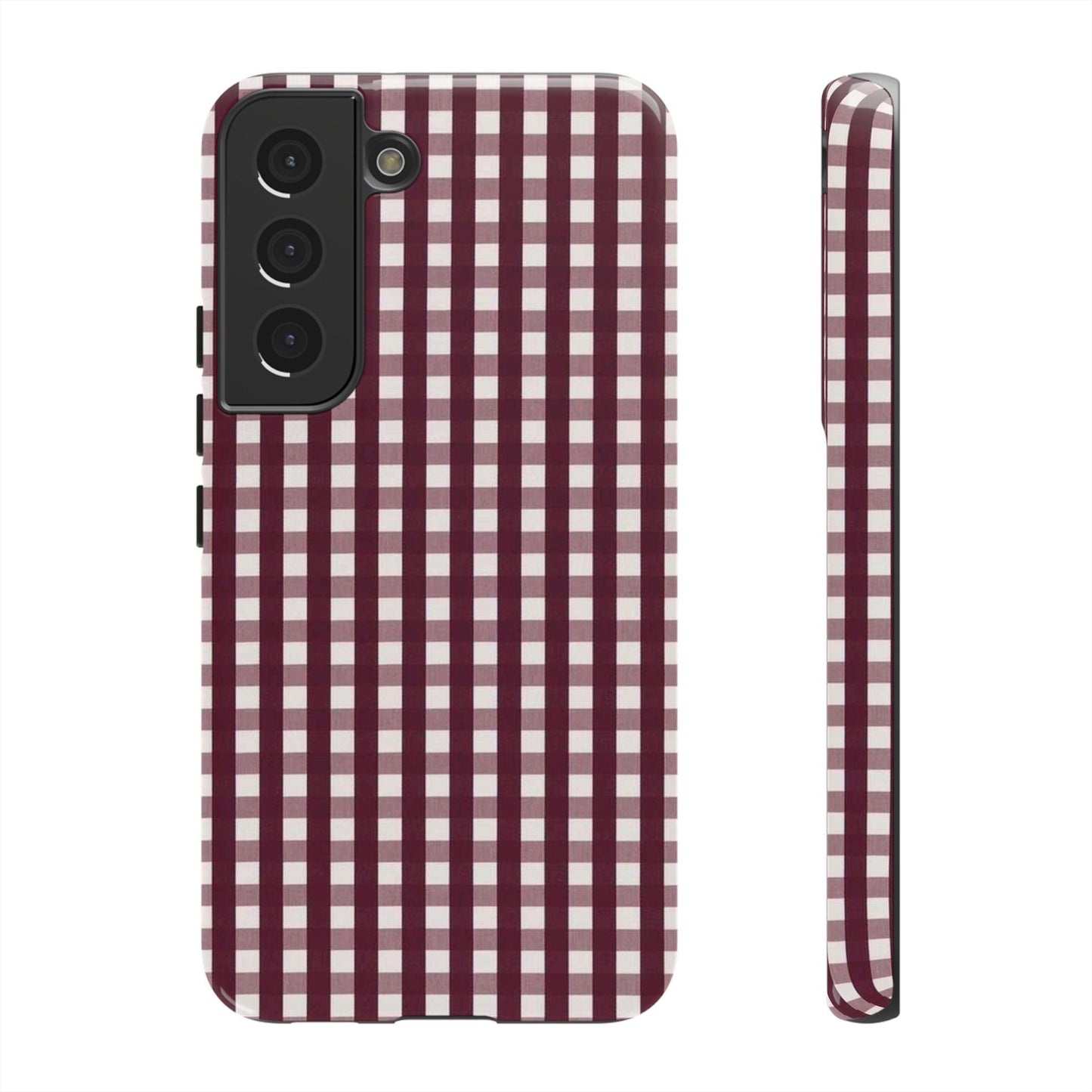 Burgundy Gingham Phone Case - SmartHomeGoodies