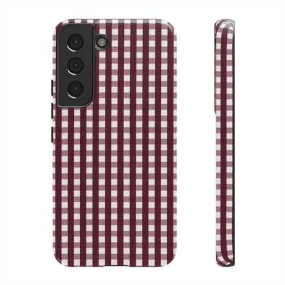 Burgundy Gingham Phone Case - SmartHomeGoodies