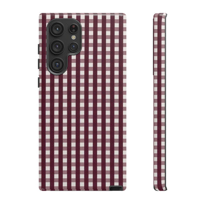 Burgundy Gingham Phone Case - SmartHomeGoodies