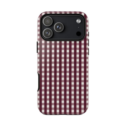 Burgundy Gingham Phone Case - SmartHomeGoodies