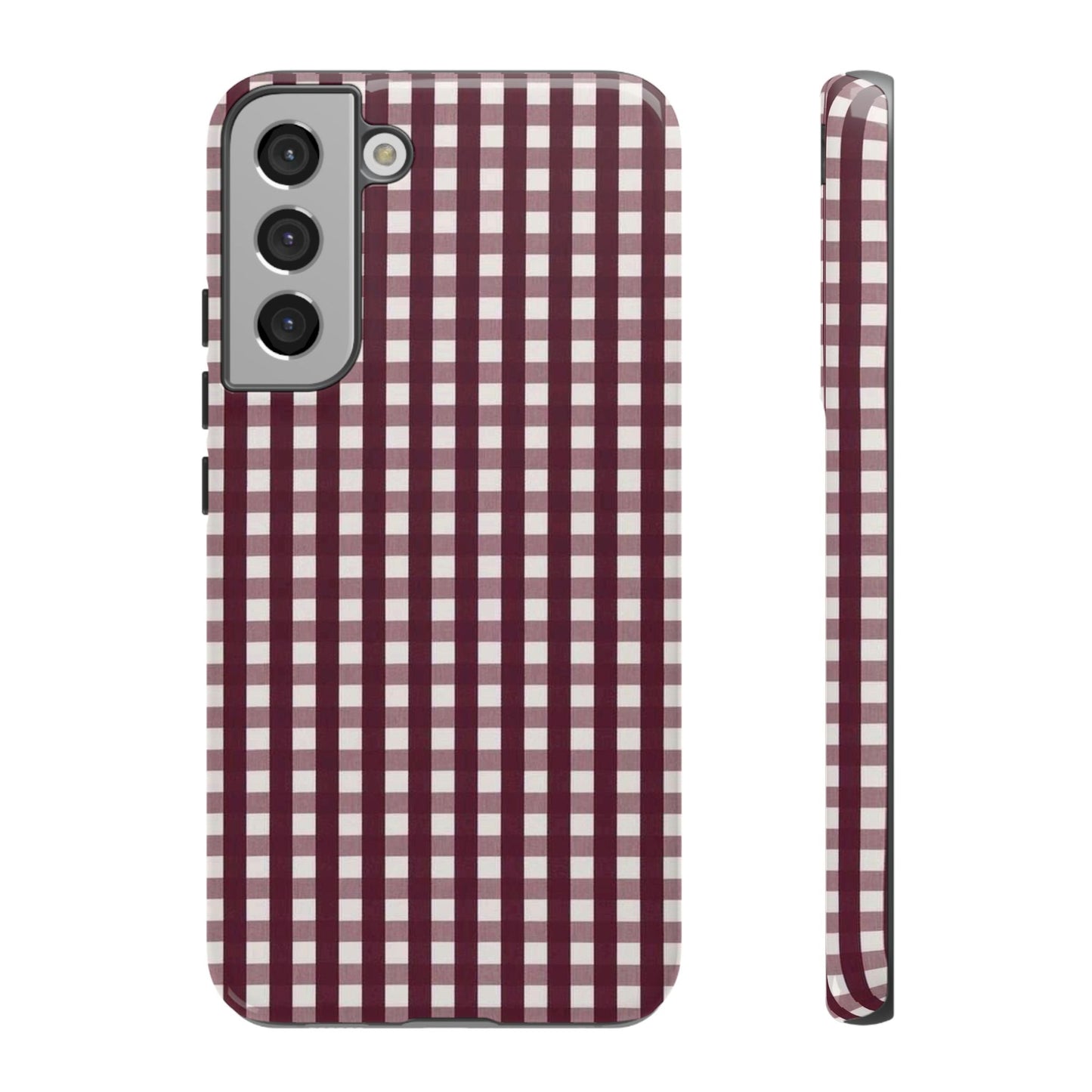 Burgundy Gingham Phone Case - SmartHomeGoodies