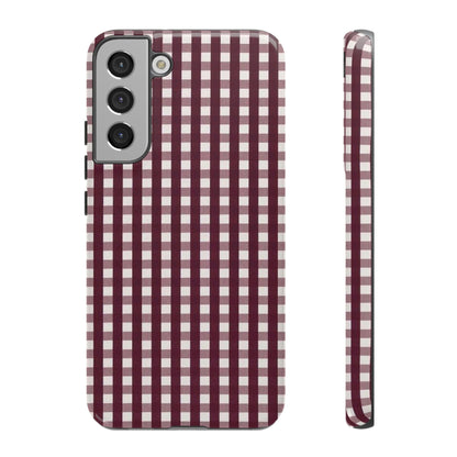 Burgundy Gingham Phone Case - SmartHomeGoodies