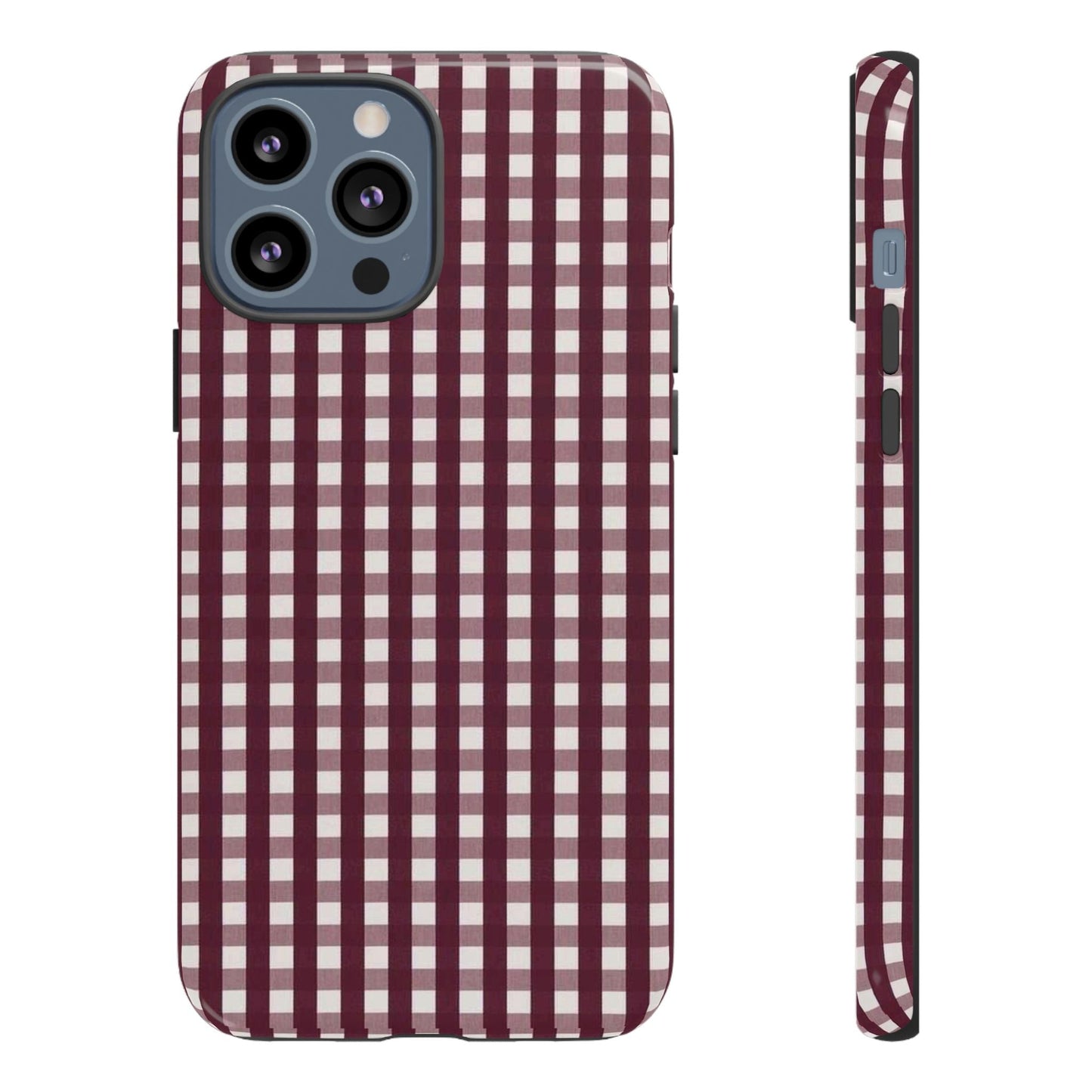 Burgundy Gingham Phone Case - SmartHomeGoodies