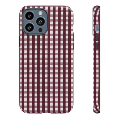 Burgundy Gingham Phone Case - SmartHomeGoodies