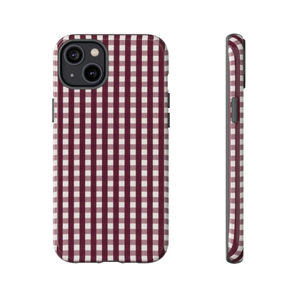 Burgundy Gingham Phone Case - SmartHomeGoodies