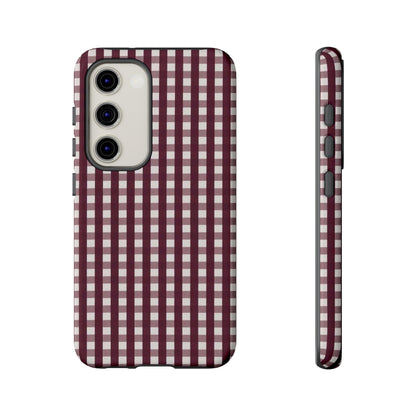 Burgundy Gingham Phone Case - SmartHomeGoodies