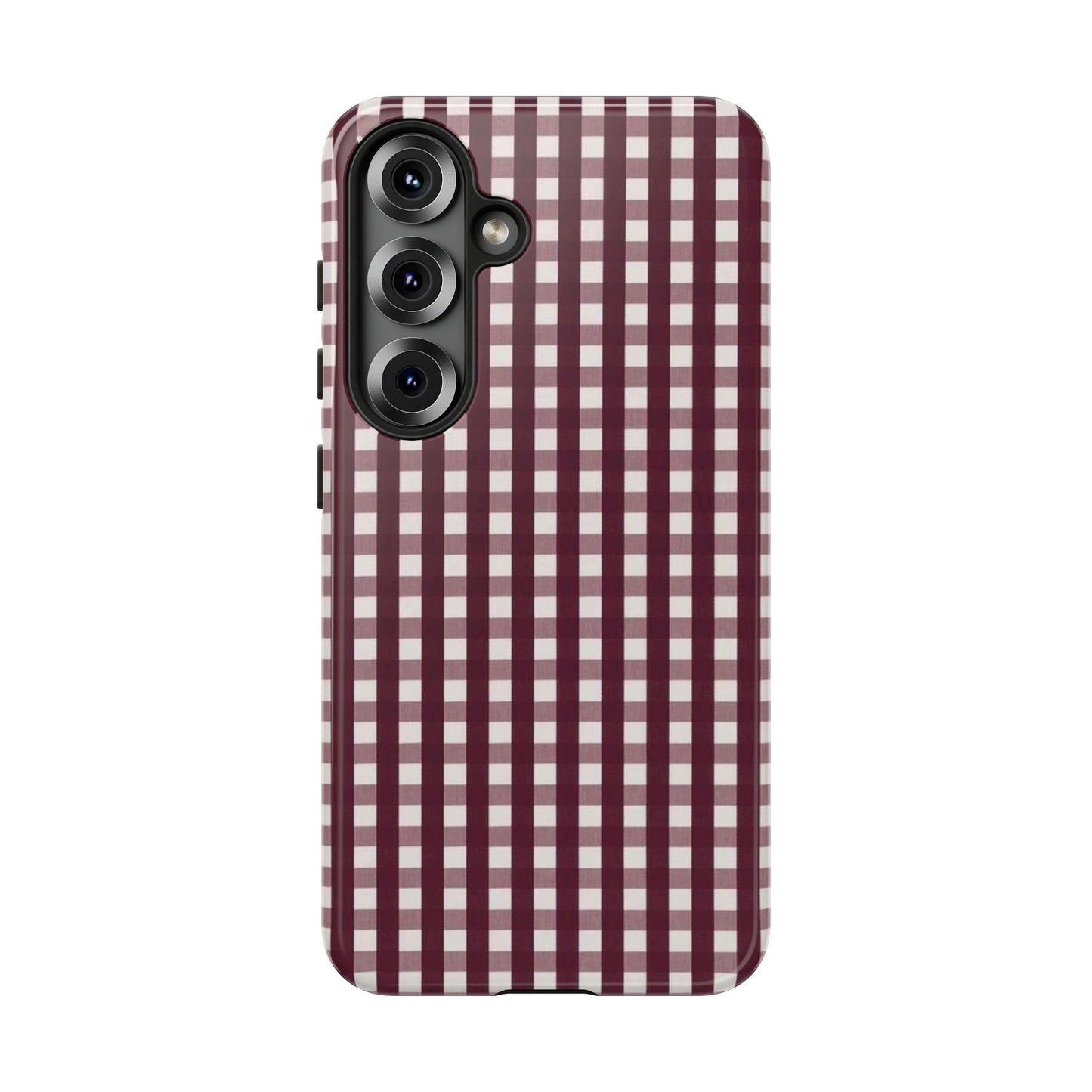 Burgundy Gingham Phone Case - SmartHomeGoodies