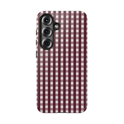 Burgundy Gingham Phone Case - SmartHomeGoodies