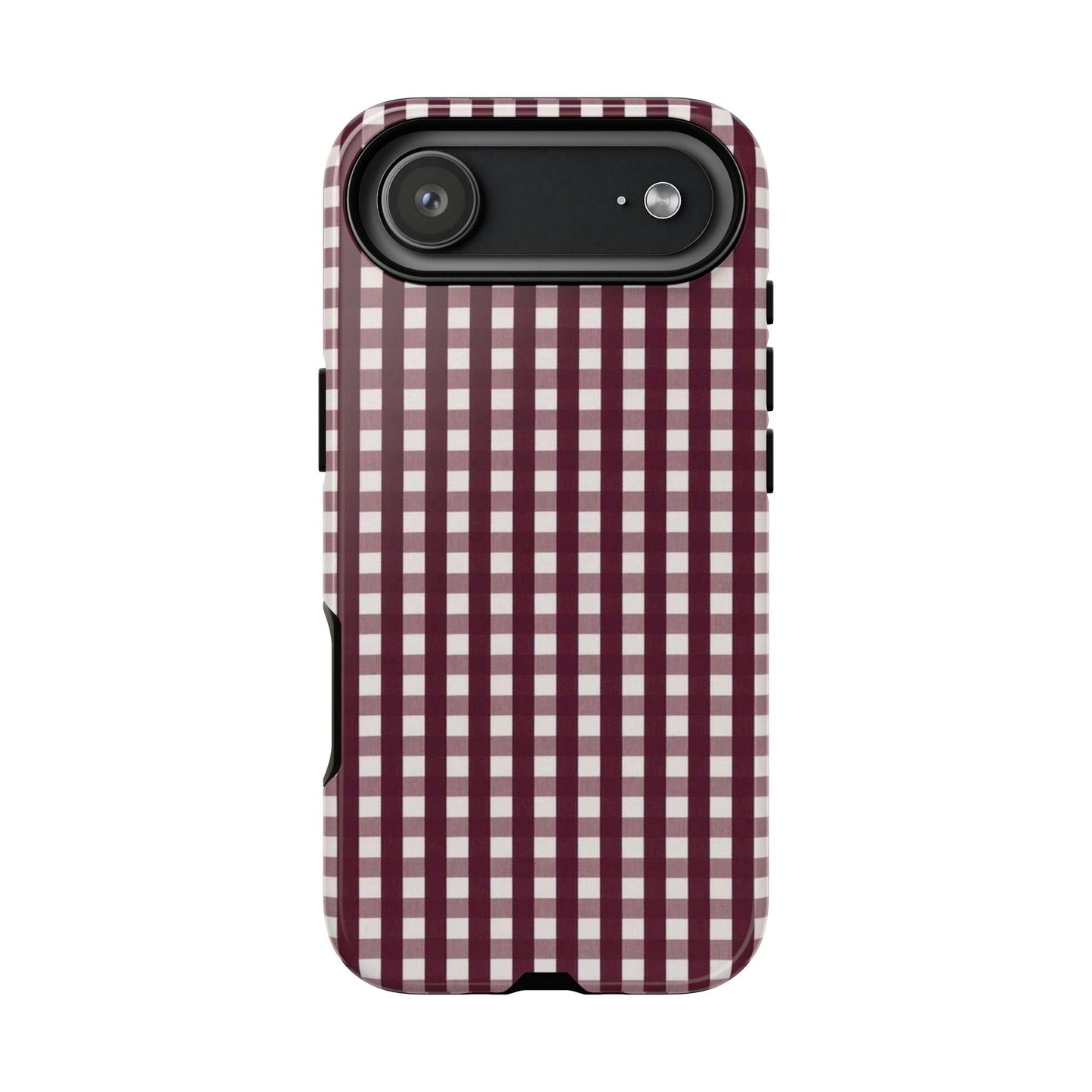 Burgundy Gingham Phone Case - SmartHomeGoodies