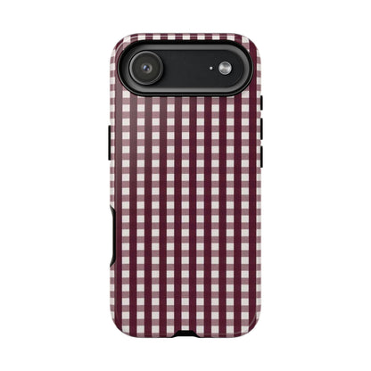 Burgundy Gingham Phone Case - SmartHomeGoodies