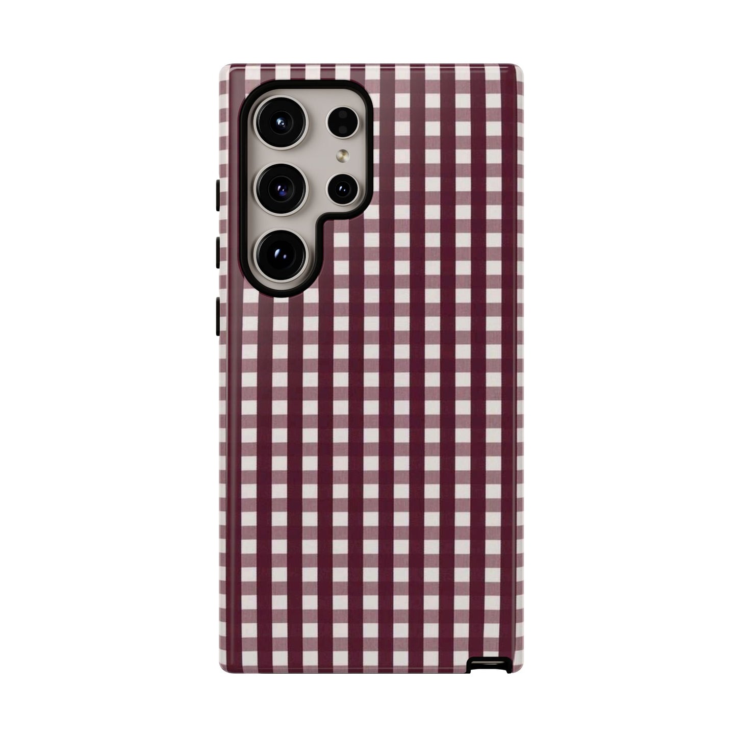 Burgundy Gingham Phone Case - SmartHomeGoodies