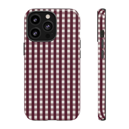 Burgundy Gingham Phone Case - SmartHomeGoodies