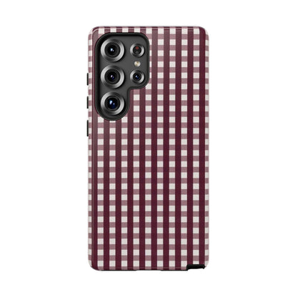 Burgundy Gingham Phone Case - SmartHomeGoodies