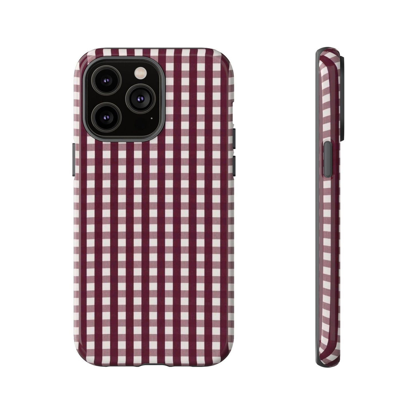 Burgundy Gingham Phone Case - SmartHomeGoodies