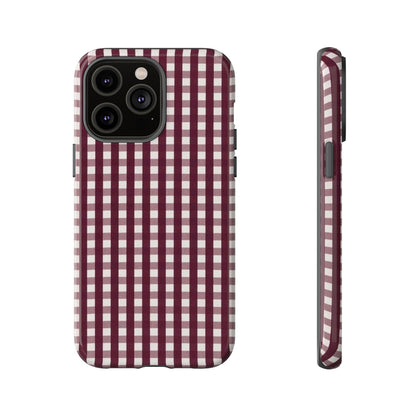 Burgundy Gingham Phone Case - SmartHomeGoodies