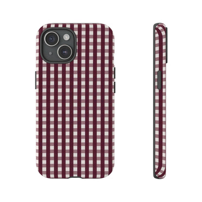 Burgundy Gingham Phone Case - SmartHomeGoodies