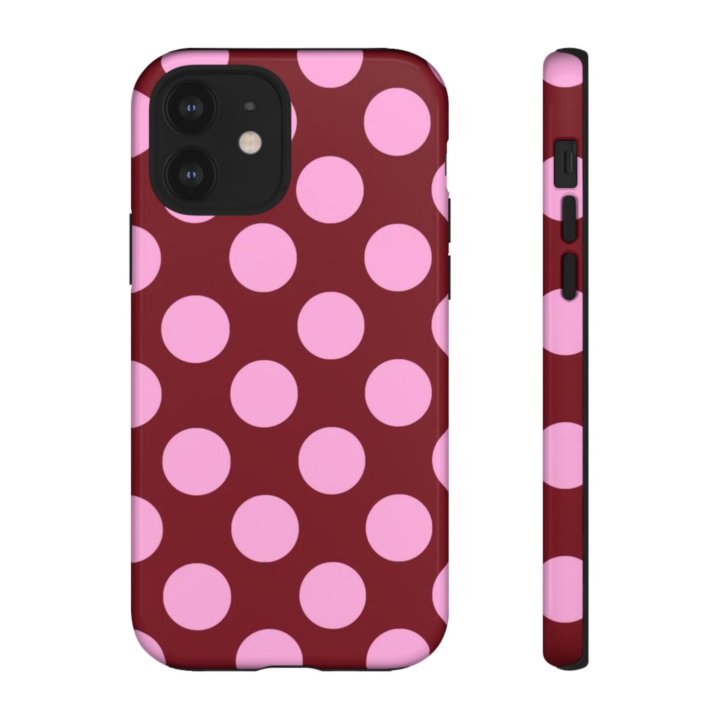 Burgundy Pink Polka Dot Phone Case - SmartHomeGoodies