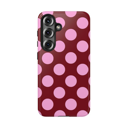 Burgundy Pink Polka Dot Phone Case - SmartHomeGoodies