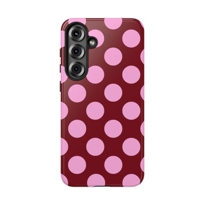 Burgundy Pink Polka Dot Phone Case - SmartHomeGoodies
