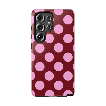 Burgundy Pink Polka Dot Phone Case - SmartHomeGoodies