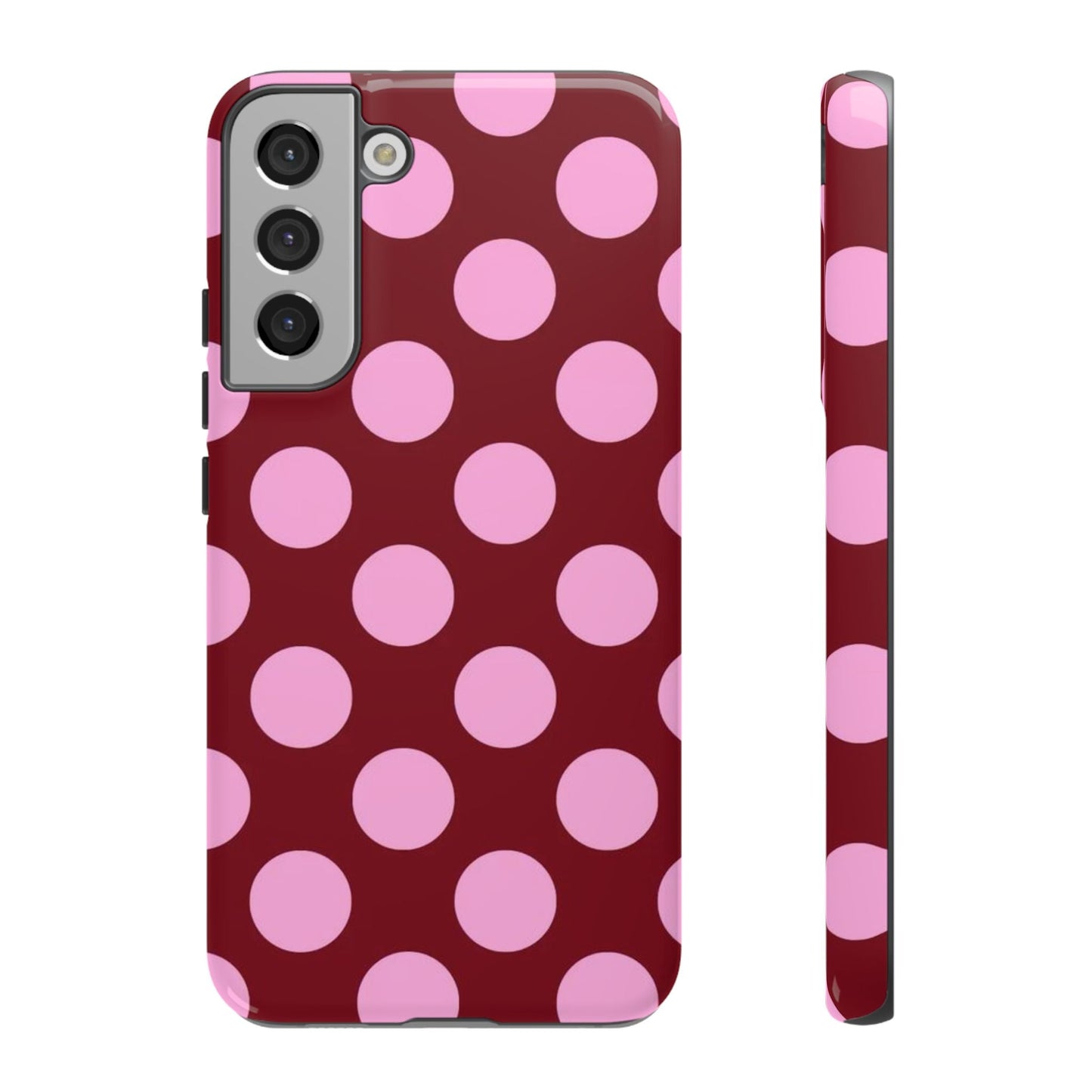 Burgundy Pink Polka Dot Phone Case - SmartHomeGoodies