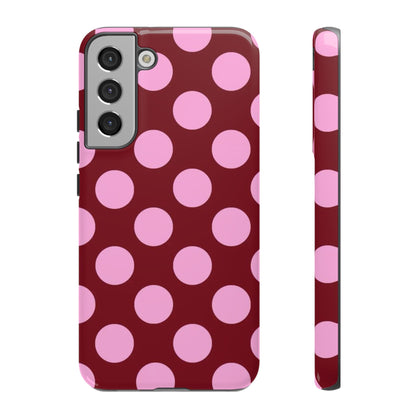 Burgundy Pink Polka Dot Phone Case - SmartHomeGoodies