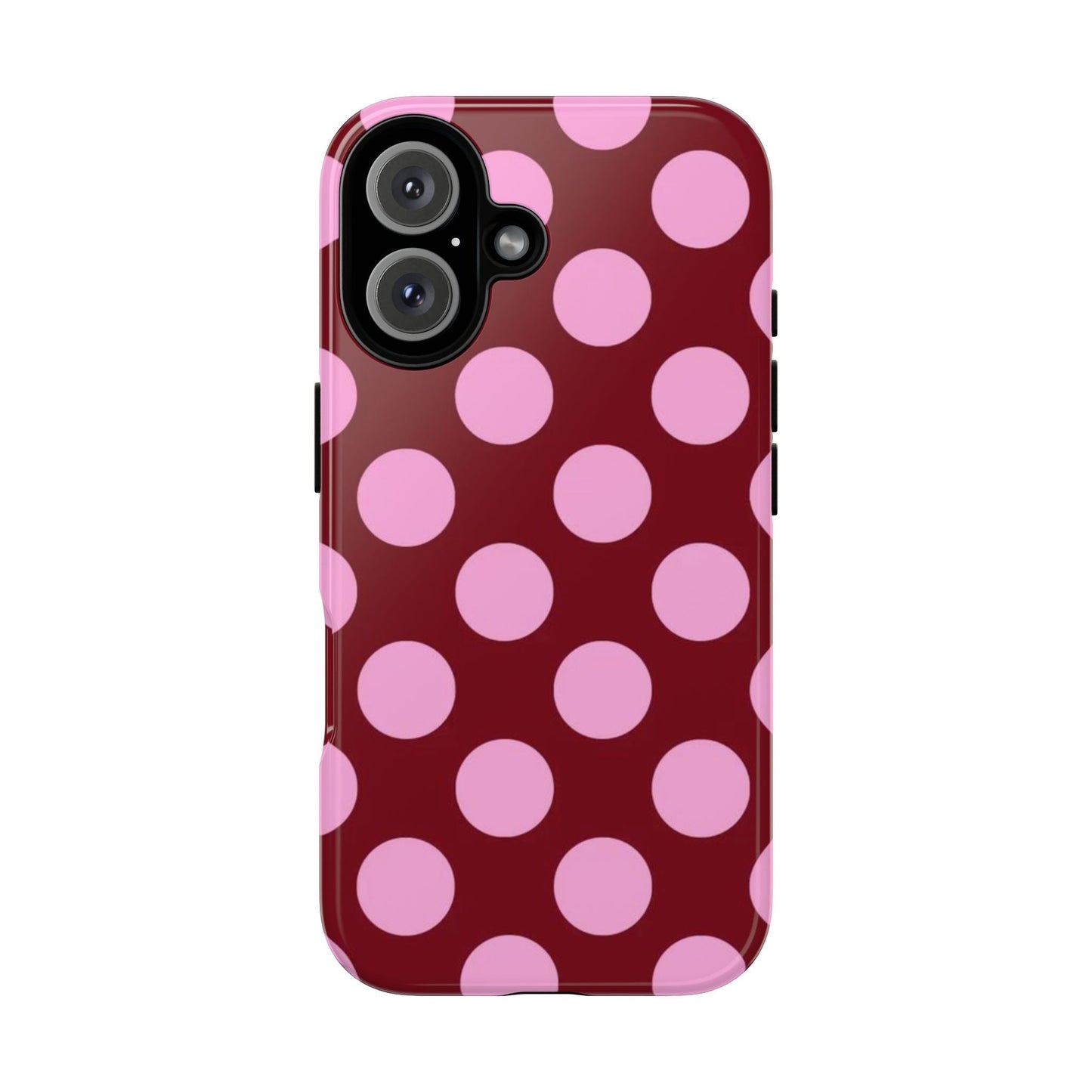 Burgundy Pink Polka Dot Phone Case - SmartHomeGoodies