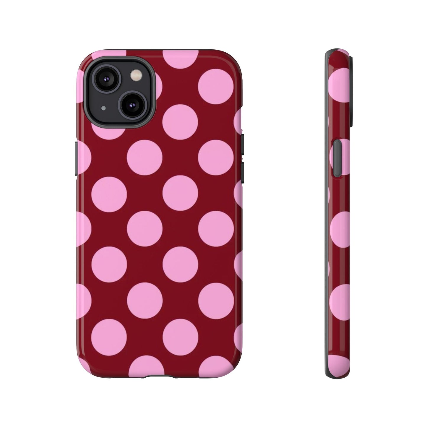 Burgundy Pink Polka Dot Phone Case - SmartHomeGoodies